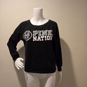 Victoria's Secret PINK Pink Nation Logo Sweatshirt Black XS
